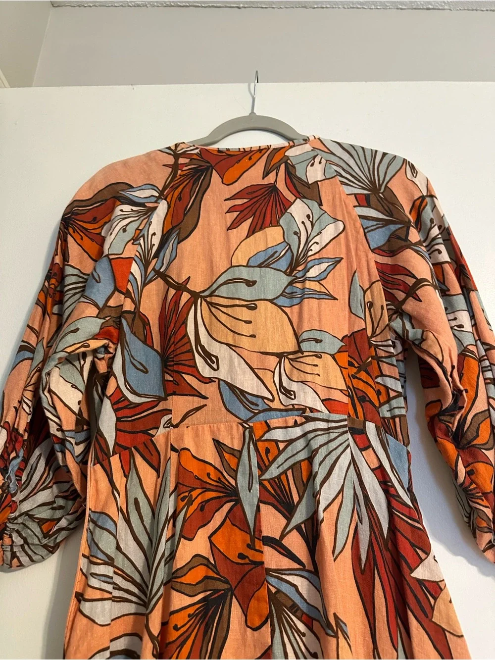 Nicholas Peach Tropical Tie-Front Women's Dress - Picture 12 of 12
